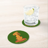 Dessous-de-verre Rond En Papier Pizza Puppy (En situation)