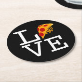 Dessous-de-verre Rond En Papier Pizza Slice Love (Incliné)