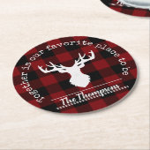 Dessous-de-verre Rond En Papier Plaid (Incliné)