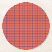 Dessous-de-verre Rond En Papier Plaid orange (Devant)