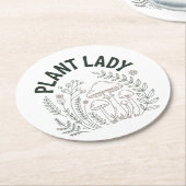 Dessous-de-verre Rond En Papier Plant lady (Incliné)