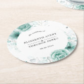 Dessous-de-verre Rond En Papier Plaque en papier Mariage Floral personnalisé (Incliné)