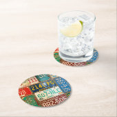 Dessous-de-verre Rond En Papier Plaques de licence Rusty Retro (En situation)