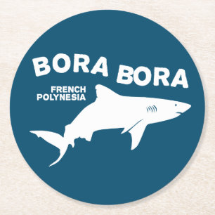 Dessous-de-verre Rond En Papier Plongée De Requin À Bora Bora