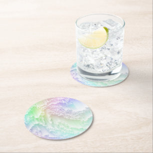 Dessous-de-verre Rond En Papier Pluie arc-en-ciel