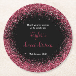 Dessous-de-verre Rond En Papier Plum Robe violette Faux Parties scintillant Douce 