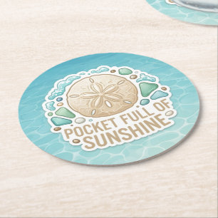 Dessous-de-verre Rond En Papier Poches Pleines de Soleil