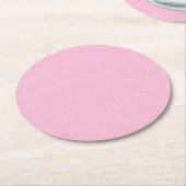 Dessous-de-verre Rond En Papier Point Polka rose (Incliné)