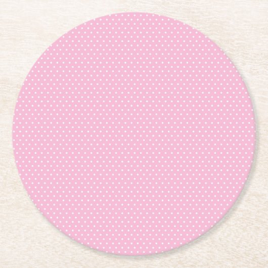 Dessous-de-verre Rond En Papier Point Polka rose (Devant)