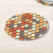 Dessous-de-verre Rond En Papier Points rétro (Incliné)