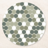 Dessous-de-verre Rond En Papier Points rétro verts (Devant)