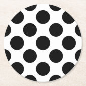 Dessous-de-verre Rond En Papier Points sans couture motif noir + votre dos (Devant)