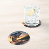 Dessous-de-verre Rond En Papier Poisson basse (En situation)