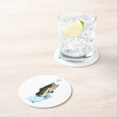 Dessous-de-verre Rond En Papier Poisson de basse après Dragonfly (En situation)