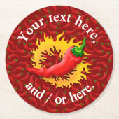 Dessous-de-verre Rond En Papier Poivre avec flamme (Devant)