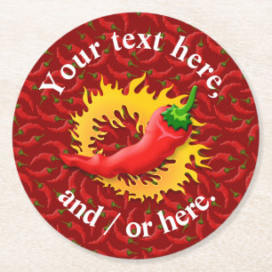 Dessous-de-verre Rond En Papier Poivre avec flamme