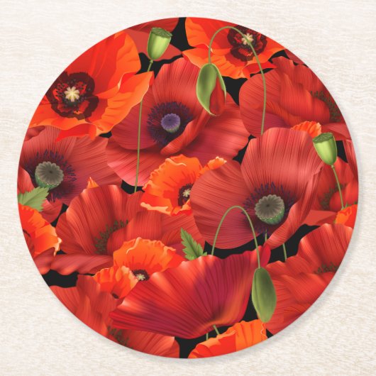 Dessous-de-verre Rond En Papier Poppy (Devant)