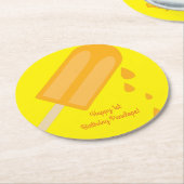 Dessous-de-verre Rond En Papier Popsicle fête d'anniversaire (Incliné)