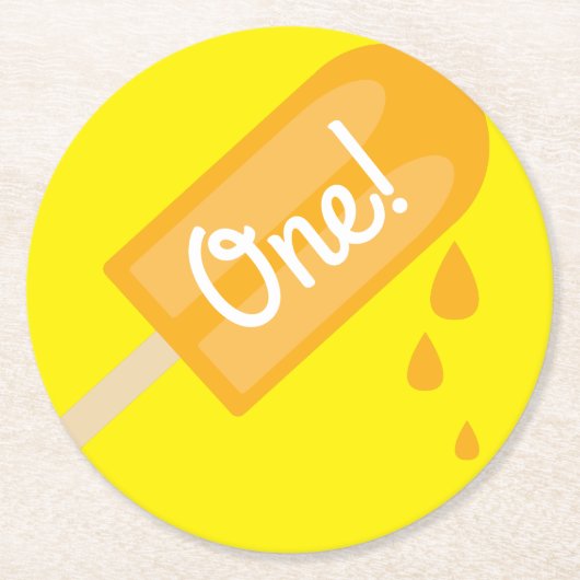 Dessous-de-verre Rond En Papier Popsicle fête d'anniversaire (Devant)