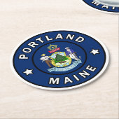 Dessous-de-verre Rond En Papier Portland Maine (Incliné)