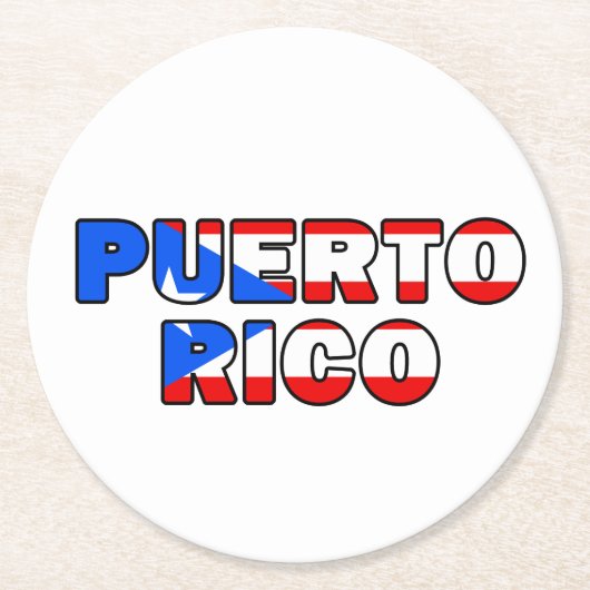 Dessous-de-verre Rond En Papier Porto Rico (Devant)