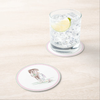 Dessous-de-verre Rond En Papier Portrait de Pâques, cheval et lapin