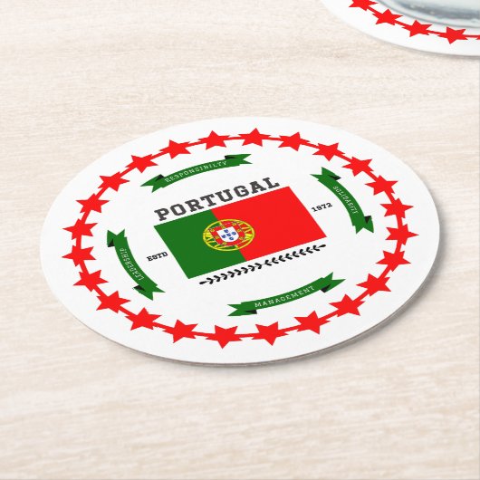 Dessous-de-verre Rond En Papier Portugal (Incliné)