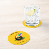 Dessous-de-verre Rond En Papier Pot d'or modifiable Saint-Patrick (En situation)