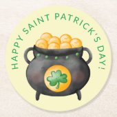 Dessous-de-verre Rond En Papier Pot of Gold Bonne Saint Patrick's Day (Devant)