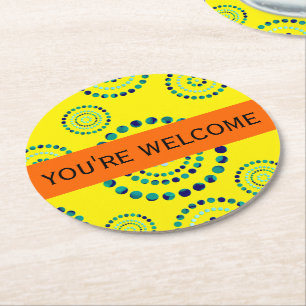 Dessous-de-verre Rond En Papier Pots Circle Power Flowers + votre backgr.