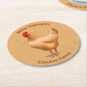 Dessous-de-verre Rond En Papier Poulet d'Orpington (Incliné)