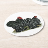 Dessous-de-verre Rond En Papier Poulets en coton (Incliné)
