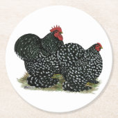Dessous-de-verre Rond En Papier Poulets en coton (Devant)