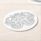 Dessous-de-verre Rond En Papier Poulpe modelé ethnique (Incliné)