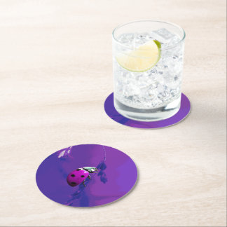 Dessous-de-verre Rond En Papier Poupée Ladybug