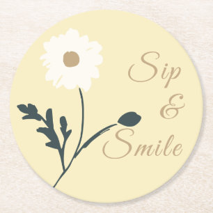Dessous-de-verre Rond En Papier Prairie Murmurante - Accent de Marguerite Jaune Be