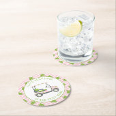 Dessous-de-verre Rond En Papier Preppy Turtles Golf Cart (En situation)