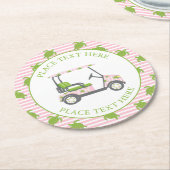 Dessous-de-verre Rond En Papier Preppy Turtles Golf Cart (Incliné)
