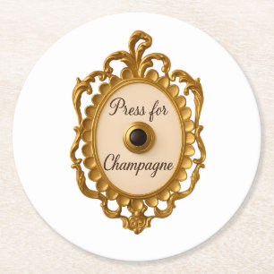 Dessous-de-verre Rond En Papier Press pour chariot à bar à champagne Veuve Coaster