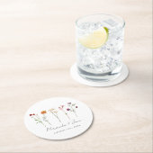 Dessous-de-verre Rond En Papier Pride lesbienne Fleur sauvage minimale Mariage flo (En situation)