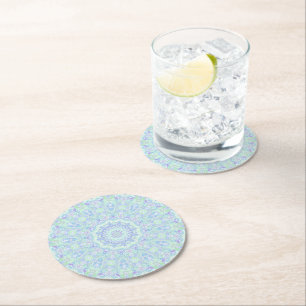 Dessous-de-verre Rond En Papier Psychédélique couleur Ornate Hippie Mandala