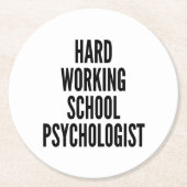 Dessous-de-verre Rond En Papier Psychologue de l'école de travail difficile (Devant)