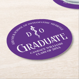 Dessous-de-verre Rond En Papier Purple Ostéopathie Médicale de l'école fête de gra