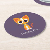 Dessous-de-verre Rond En Papier Purrl le chat (Incliné)