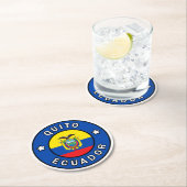 Dessous-de-verre Rond En Papier Quito Équateur (En situation)