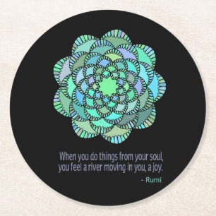Dessous-de-verre Rond En Papier Quota de Mandala Rumi Joy