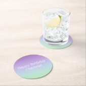 Dessous-de-verre Rond En Papier Rainbow Boy fête d'anniversaire (En situation)