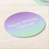 Dessous-de-verre Rond En Papier Rainbow Boy fête d'anniversaire (Incliné)