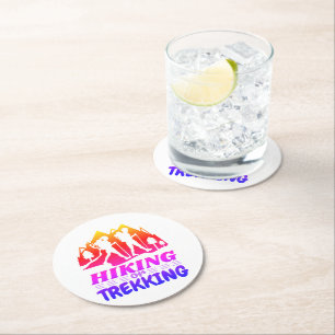 Dessous-de-verre Rond En Papier Randonnée ou trekking