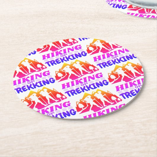 Dessous-de-verre Rond En Papier Randonnée ou trekking (Incliné)